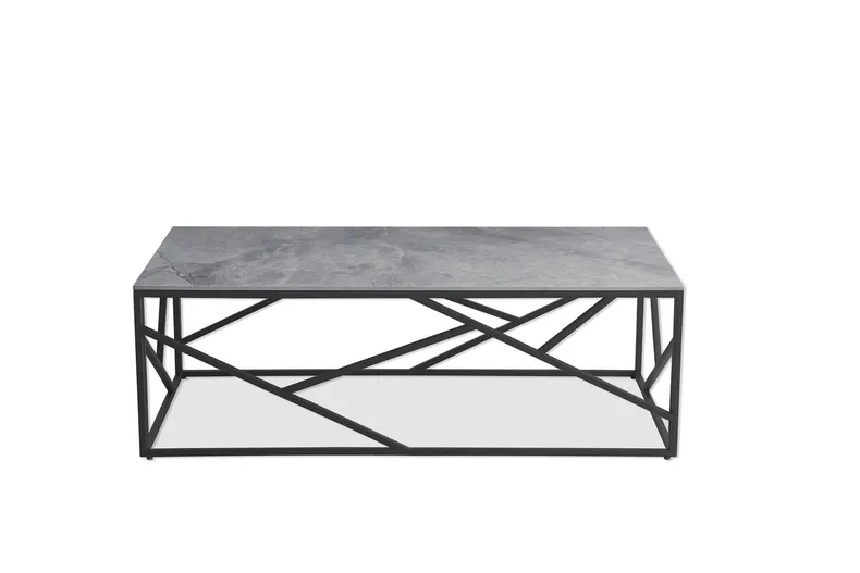 Журнальный столик HALMAR UNIVERSE 2 120x60 см, серый мрамор / черный фото №3