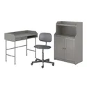 IKEA HAUGA/BLECKBERGET ХАУГА/БЛЕККБЕРГЕТ, стіл з відділенням для зберігання, і поворотний стілець сірий 094.365.02 фото thumb №1