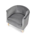 Кресло мягкое HALMAR CLUBBY 2 серый /натуральный фото thumb №3