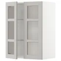 IKEA METOD МЕТОД, настінна шафа, полиці / 2 склх дверц, білий / світло-сірий Lerhyttan, 60x80 см 894.562.80 фото thumb №1