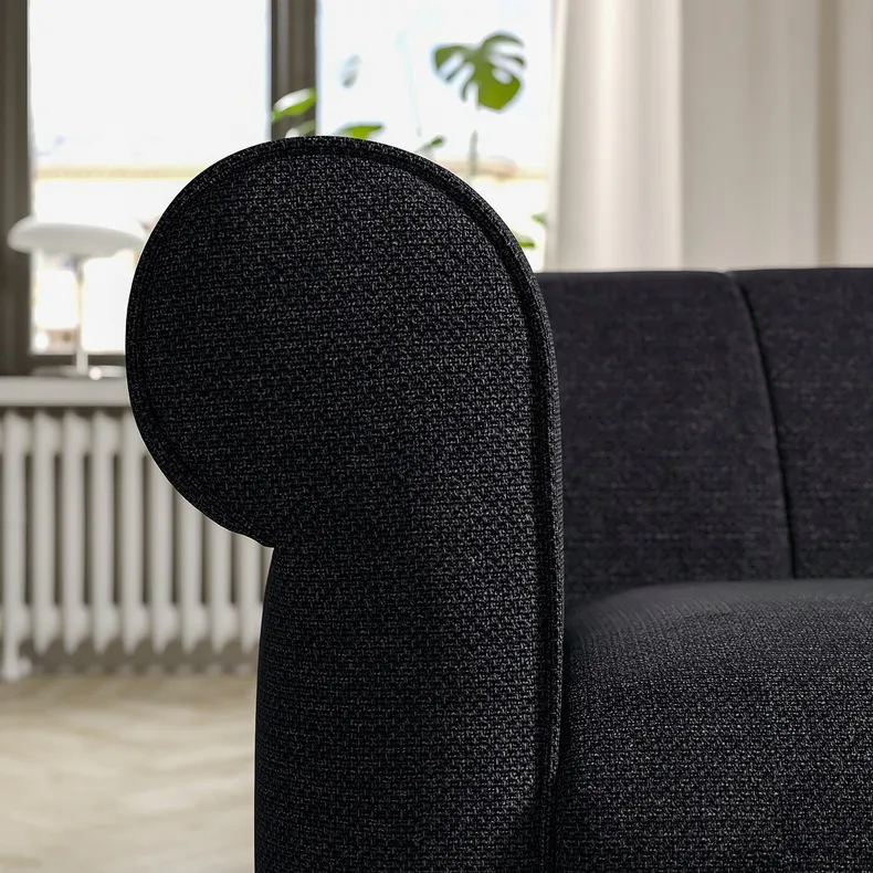 IKEA VISKAFORS ВИСКАФОРС, 1,5-местное кресло, Lejde антрацит / коричневый 994.432.92 фото №4