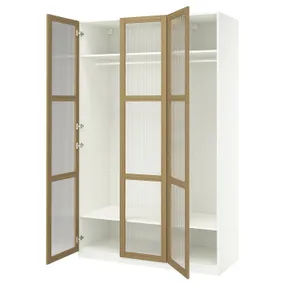 IKEA PAX ПАКС / TONSTAD ТОНСТАД, гардероб, комбинация, белое/дубовое стекло, 150x60x236 см 295.490.27 фото