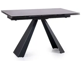 Стол обеденный раскладной SIGNAL SALVADORE Ceramic II 80x120 см, серый мрамор / черный матовый фото