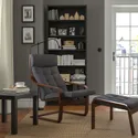 IKEA POÄNG ПОЕНГ, крісло, коричневий / ГУННАРЕД темно-сірий 595.020.66 фото thumb №2