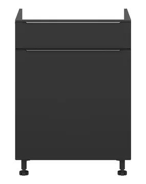 BRW Кухонная тумба под раковину Sole L6 60 см с выдвижным ящиком черная матовая, черный/черный матовый FM_DKS_60/82_SMB/B-CA/CAM фото