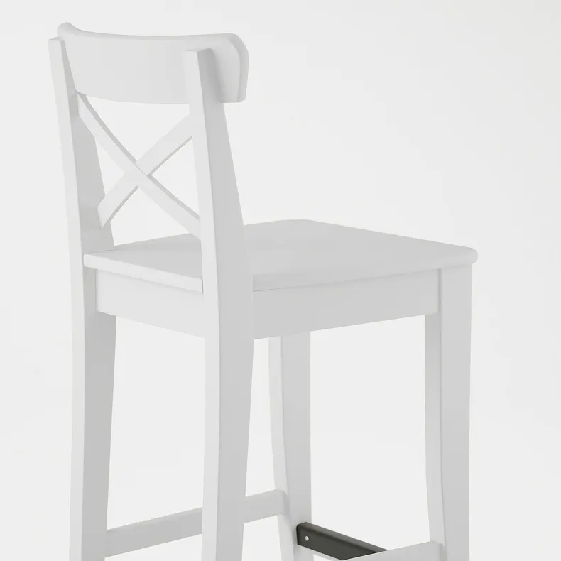 IKEA INGOLF ИНГОЛЬФ, стул барный, белый, 74 см 001.217.66 фото №4