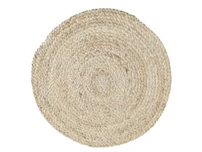 BRW Плетеный коврик из кукурузной соломы бежевый 091333 фото