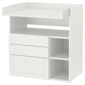 IKEA SMÅSTAD СМОСТАД, пеленальный стол, Белая рама с 3 выдвижными ящиками, 90x79x100 см 195.828.52 фото