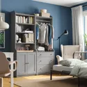 IKEA HAUGA ХАУГА, комбинация д / хранения, серый, 139x46x199 см 293.886.37 фото thumb №4