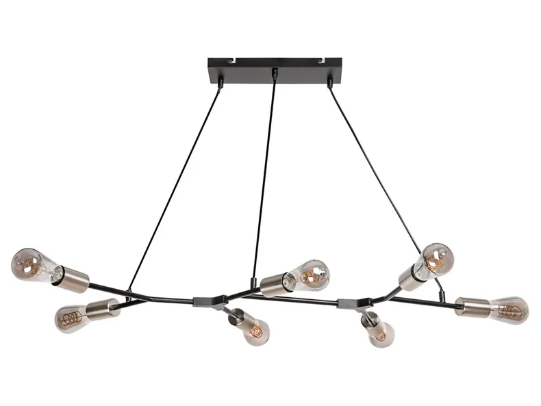 BRW Branwen 7-позиционный металлический подвесной светильник черный 092938 фото №1