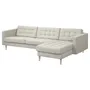 IKEA LANDSKRONA ЛАНДСКРУНА, 4-місний диван із кушеткою, Gunnared бежевий / метал 494.353.41 фото