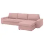 IKEA KIVIK КИВИК, 4-местный диван с козеткой, Окрашенный в светло-розовый цвет 394.848.22 фото