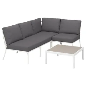 IKEA SEGERÖN СЕГЕРЁН, 3-местный набор мебели, внешний вид белый/бежевый/фрозен/духольмен темно-серый 195.090.55 фото