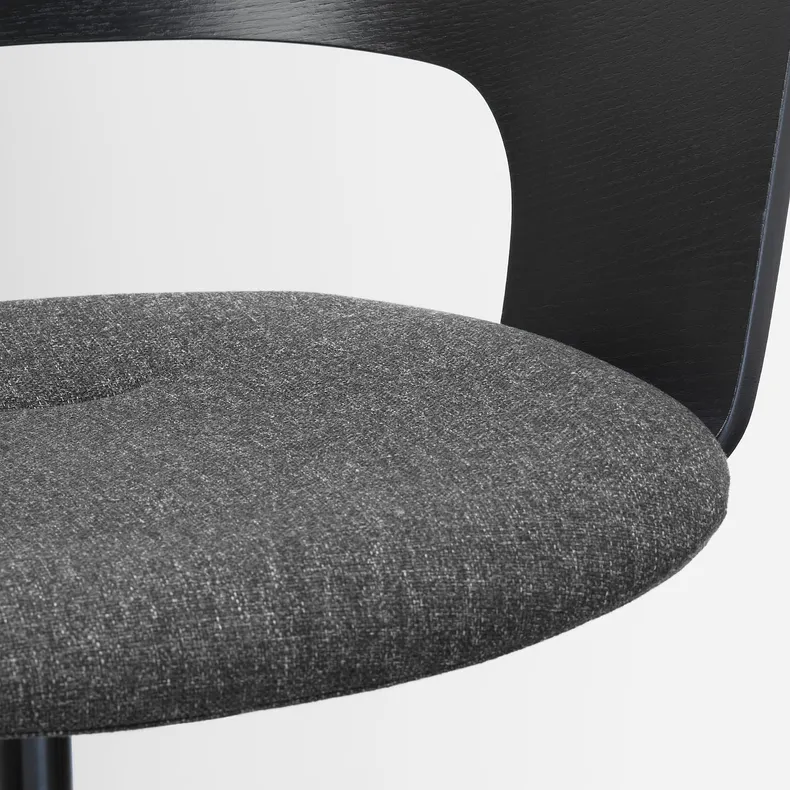 IKEA FJÄLLBERGET ФЙЕЛЛЬБЕРГЕТ, крісло для конференцій, okl попелястий чорний / Gunnared темно-сірий 004.852.43 фото №4