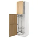 IKEA METOD МЕТОД, висока шафа із приладд д / прибирання, білий / ФОРСБАККА дуб, 60x60x220 см 695.094.25 фото thumb №1