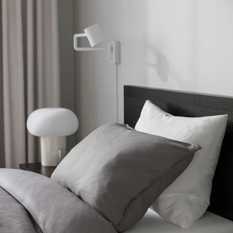 IKEA MALM МАЛЬМ, каркас кровати с матрасом, черный / коричневый / Вестерёй средней жесткости, 90x200 см 995.443.71 фото №5