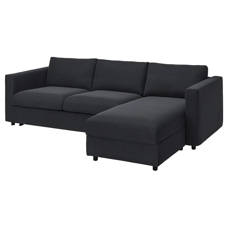 IKEA VIMLE ВІМЛЕ, 3-місний диван із кушеткою, САКСЕМАРА чорно-синій 795.372.15 фото №2