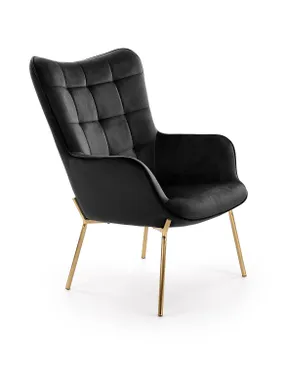 Кресло для дома HALMAR CASTEL 2 золотой / черный фото