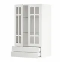 IKEA METOD МЕТОД / MAXIMERA МАКСИМЕРА, навесной шкаф / 2 стекл двери / 2 ящика, белый / Стенсунд белый, 60x100 см 294.605.34 фото thumb №1