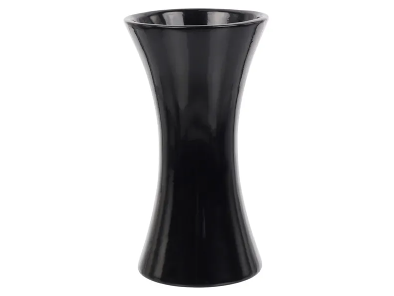 BRW ваза з пісочним годинником керамічна чорна 091707 фото №1
