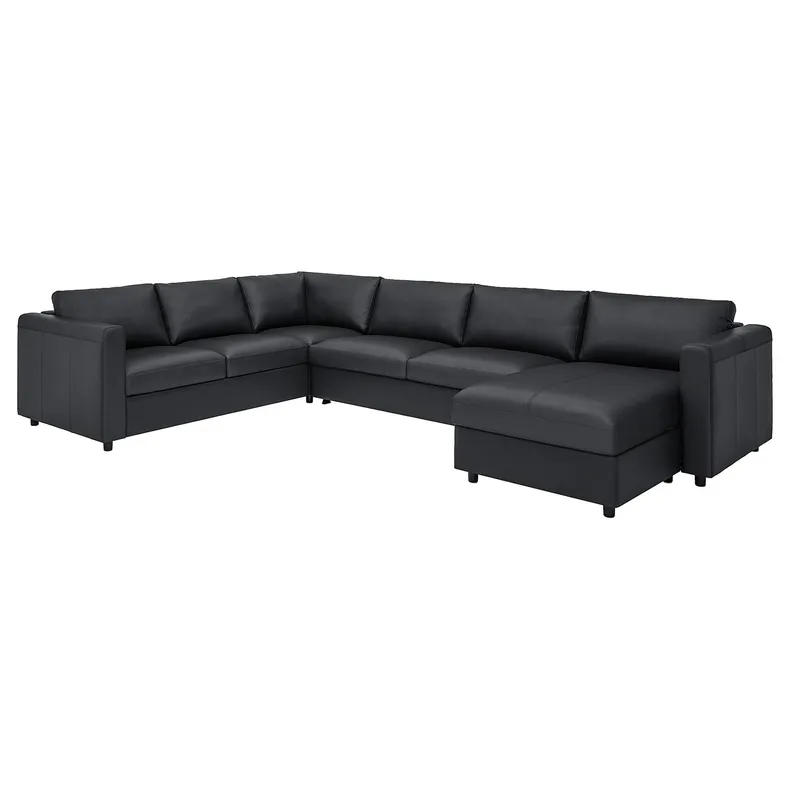 IKEA VIMLE ВІМЛЕ, кут диван-ліжко, 5-місн з кушеткою, Гранн/Бомстад чорний 794.773.77 фото №2