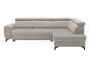 BRW Правосторонній кутовий диван-ліжко оксамитовий BRW MELLOW з ящиком для зберігання, сірий NA-MELLOW-2F.RECBK-G1_B9C2B8 фото
