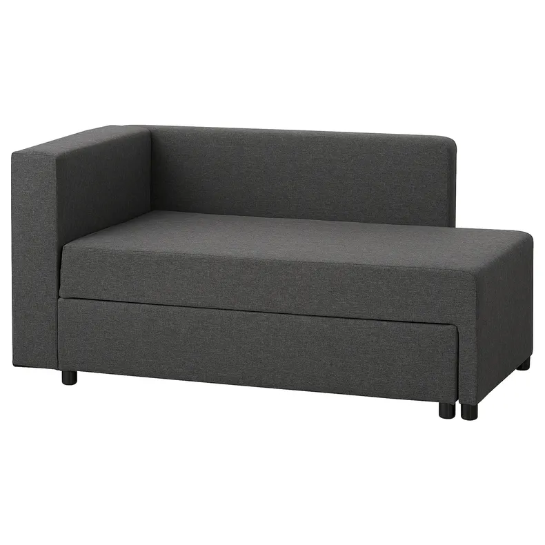 IKEA BYGGET БЮГГЕТ, козетка/диван-кровать, Книса/темно-серый с мусорным ведром 605.030.84 фото №1