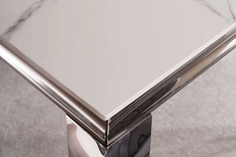 Стол обеденный SIGNAL PRINCE Ceramic, белый мрамор / хром 90x180 фото №7