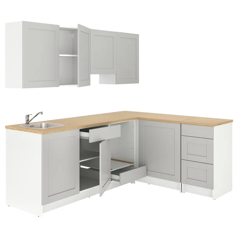 IKEA KNOXHULT КНОКСХУЛЬТ, угловая кухня, серый, 243x164x220 см 494.045.56 фото №1