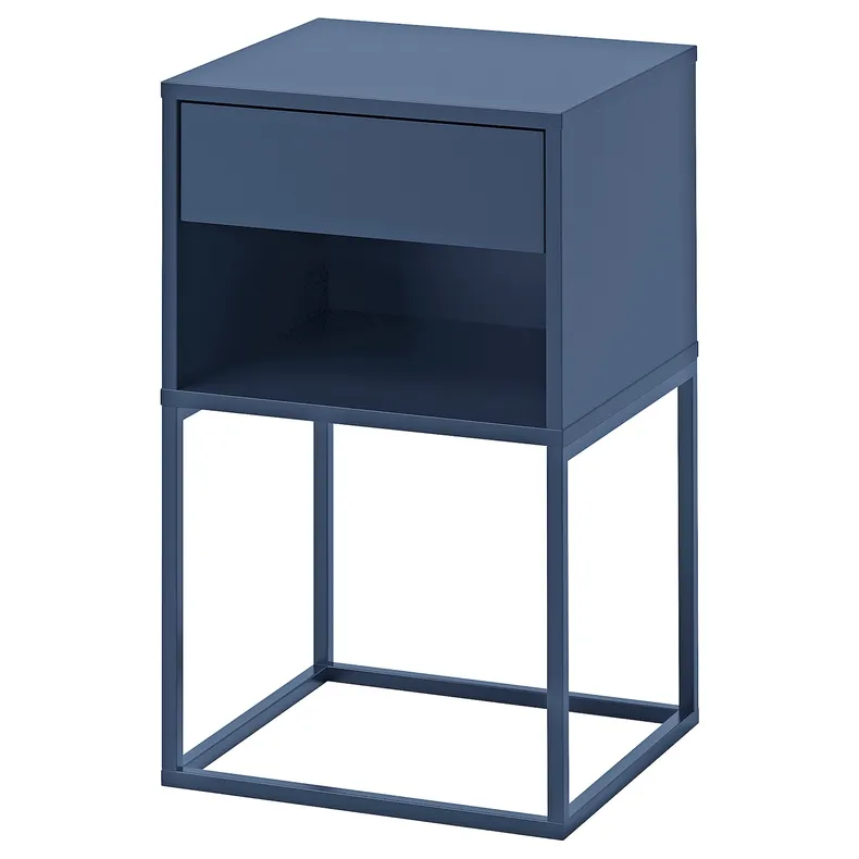 IKEA VIKHAMMER ВІКХАММЕР, приліжковий столик, синій, 40x39 см 705.838.29 фото №1