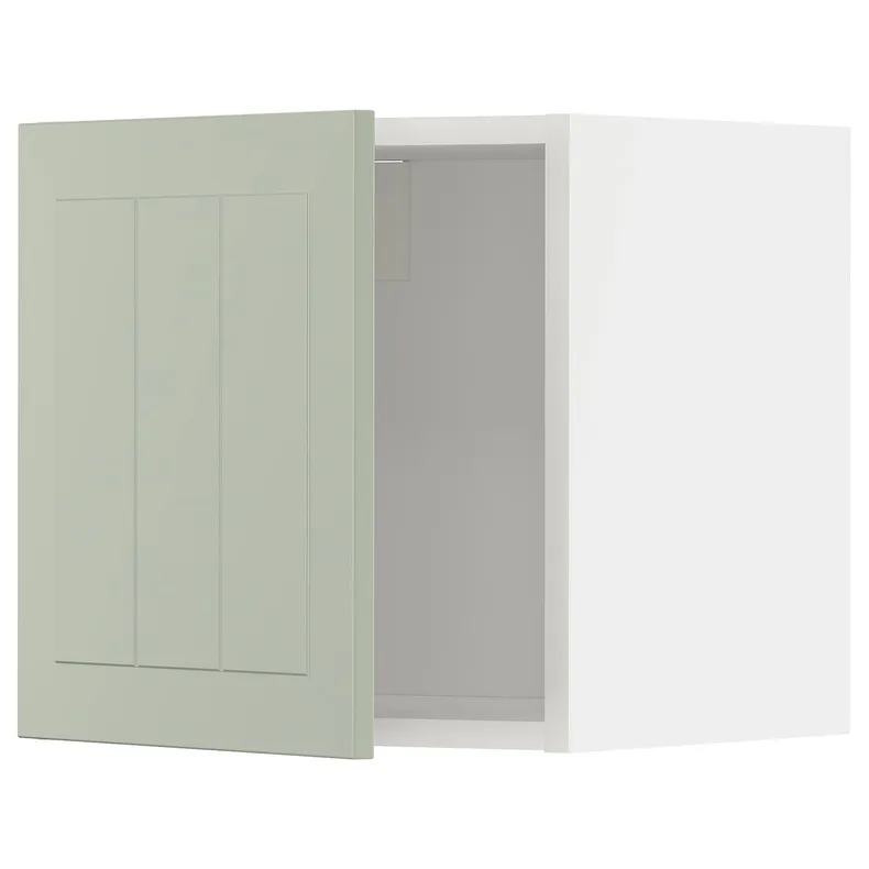 IKEA METOD МЕТОД, навесной шкаф, белый / светло-зеленый, 40x40 см 794.870.22 фото №1
