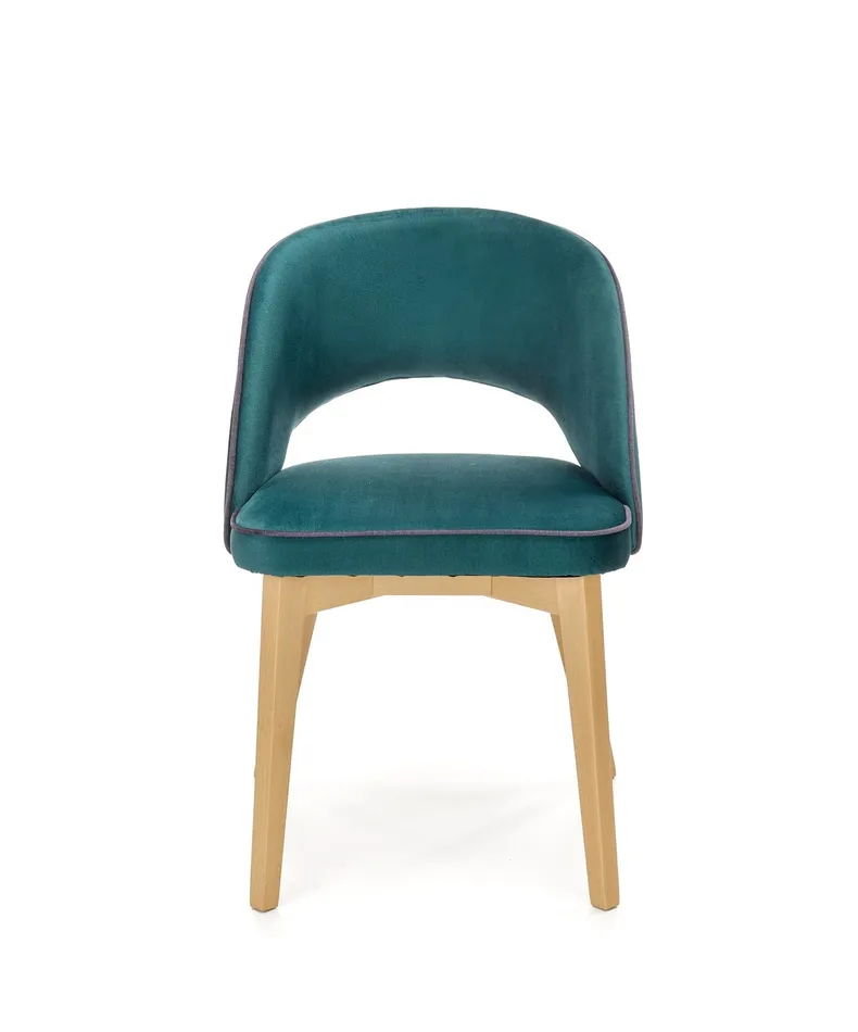 Кухонный стул бархатный HALMAR MARINO Velvet, темно-зеленый MONOLITH 37 / дуб медовый фото №8