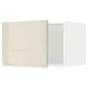 IKEA METOD МЕТОД, верхня шафа для холодильн / мороз кам, білий / Voxtorp високий глянець світло-бежевий, 60x40 см 894.636.95 фото thumb №1