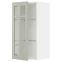 IKEA METOD МЕТОД, навесной шкаф / полки / стеклян дверца, белый / светло-зеленый, 40x80 см 794.872.96 фото thumb №1