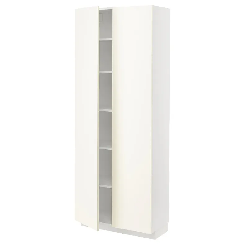IKEA METOD МЕТОД, высокий шкаф с полками, белый / Вальстена белый, 80x37x200 см 495.073.14 фото №1