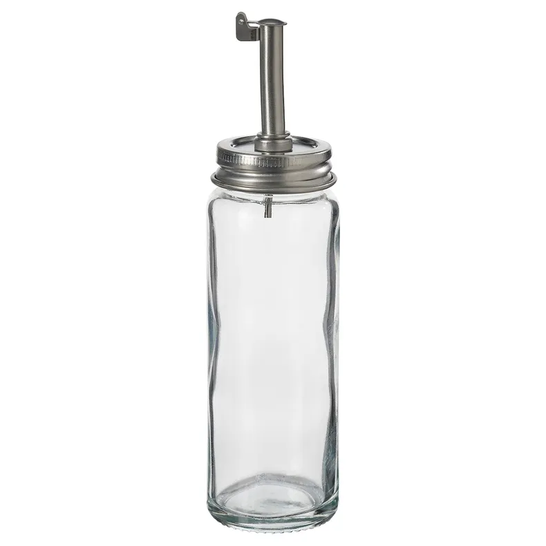 IKEA CITRONHAJ ЦИТРОНХЭЙ, бутылка для масла / уксуса, Прозрачное стекло / нержавеющая сталь, 16 см 205.532.07 фото №1