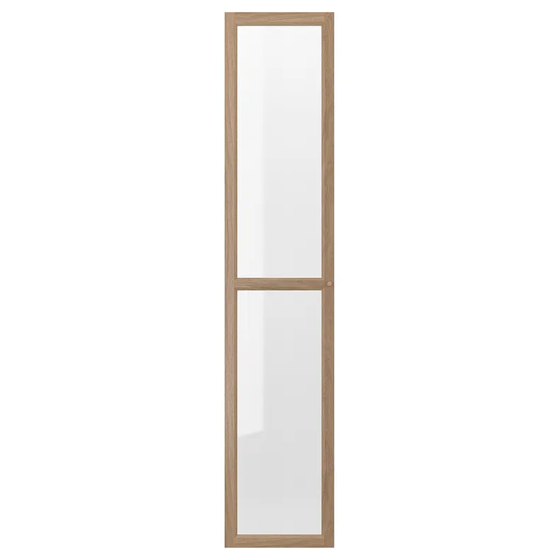 IKEA OXBERG ОКСБЕРГ, стеклянная дверь, имит. дуб, 40x192 см 404.774.15 фото №1