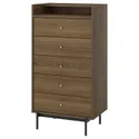 IKEA RÅDMANSÖ, комод, 5 ящиков, коричневый орех, 70x48x132 см 405.936.03 фото thumb №2