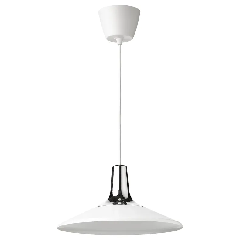 IKEA FYRTIOFYRA ФЮРШІОФЮРА, підвісний світильник, хромований ефект / білий, 38 см 705.108.85 фото №1