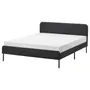IKEA SLATTUM СЛАТТУМ, каркас ліжка з оббивкою, Віссл темно-сірий, 140x200 см 005.712.45 фото