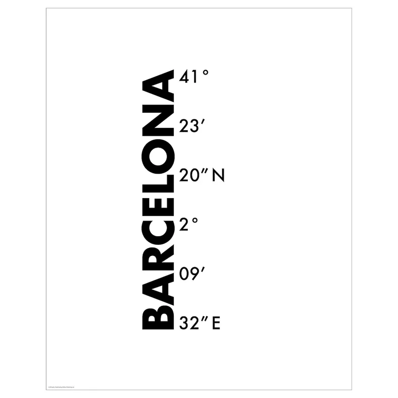 IKEA BILD БИЛЬД, постер, Координаты, Барселона, 40x50 см 505.816.09 фото №1