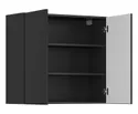 BRW Двухдверный верхний кухонный шкаф Sole L6 80 см черный матовый, черный/черный матовый FM_G_80/72_L/P-CA/CAM фото thumb №3