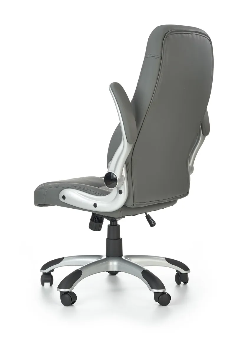 Крісло комп'ютерне офісне обертове HALMAR SATURN сірий, екошкіра перфорована фото №3