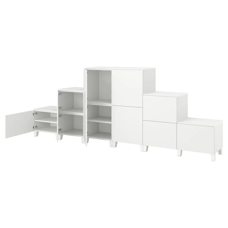 IKEA PLATSA ПЛАТСА, гардеробна шафа, 10дверцят, білий/ФОННЕС білий, 360x42x133 см 694.369.62 фото №1