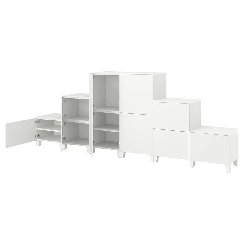 IKEA PLATSA ПЛАТСА, гардероб с 10 дверями, белый, фонен белый, 360x42x133 см фото №1