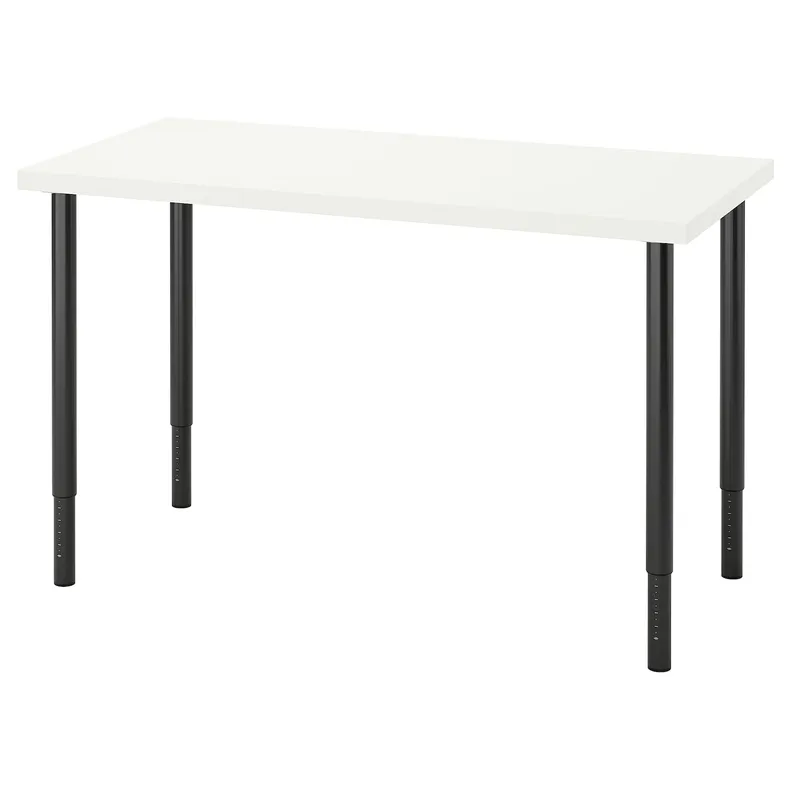 IKEA LAGKAPTEN ЛАГКАПТЕН / OLOV ОЛОВ, письмовий стіл, білий / чорний, 120x60 см 194.167.73 фото №1