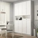 IKEA BILLY БИЛЛИ / OXBERG ОКСБЕРГ, стеллаж с верхними полками / дверями, белый, 160x30x237 см 492.807.54 фото thumb №2