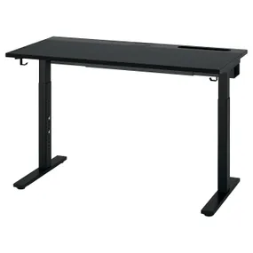 IKEA MITTZON МИТТЗОН, письменный стол, черный шпон ясеня / черный, 120x60 см 795.258.54 фото