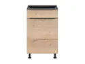BRW Sole L6 50 см левый кухонный шкаф с ящиком дуб галифакс натуральный, Черный/дуб галифакс натур FM_D1S_50/82_L/SMB-CA/DHN фото thumb №1