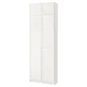 IKEA BILLY БИЛЛИ / OXBERG ОКСБЕРГ, стеллаж с верхними полками / дверями, белый, 80x30x237 см 294.248.38 фото thumb №1